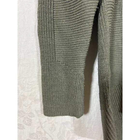 Athleta Sweater Small Olive Green Ribbed V Neck Long - Picture 3 of 9